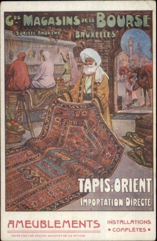 Persian Rugs Tapis D'Orient Bruxelles Arab Man Ameublements Postcard jrf