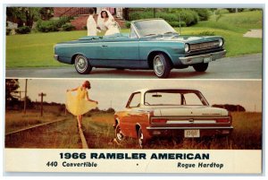 1966 Rambler American 440 Convertible Rogue Hardtop Cars Vintage Postcard