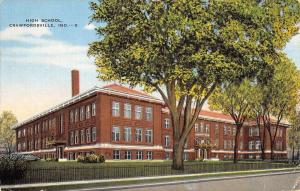 Crawfordsville Indiana High School Street View Antique Postcard K42639
