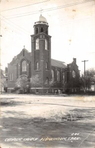 J61/ Plankinton South Dakota Postcard RPPC c1940s Catholic Church 153