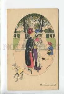 3176629 ART NOUVEAU Lady GREYHOUND by SAGER Vintage PC