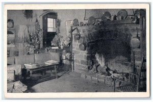 Normandy Inn Interior Fireplace Living Room Scene Potomac Maryland MD Postcard