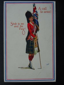 A Call to Arms STICK TO ME AND THE FLAG! c1915 Postcard by Raphael Tuck 8772