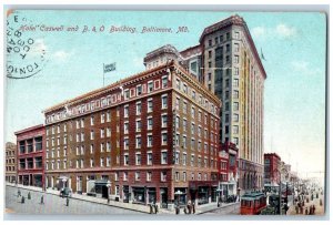 Baltimore Maryland MD Postcard Hotel Caswell B&O Building Exterior 1909 Vintage