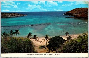 1987 Hanauma Bay Near Honolulu Hawaii Beautiful Blue Green Bay Posted Postcard