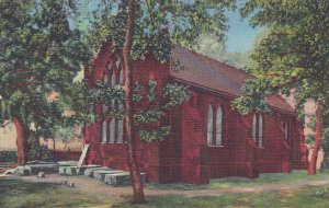 Rear View Of Church Jamestown Virginia Curteich 1958