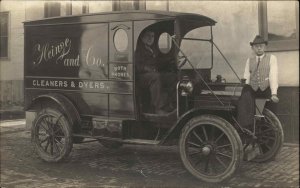 Fairmont West Virginia WV Heinze Co Cleaners Delivery Truck Real Photo Postcard