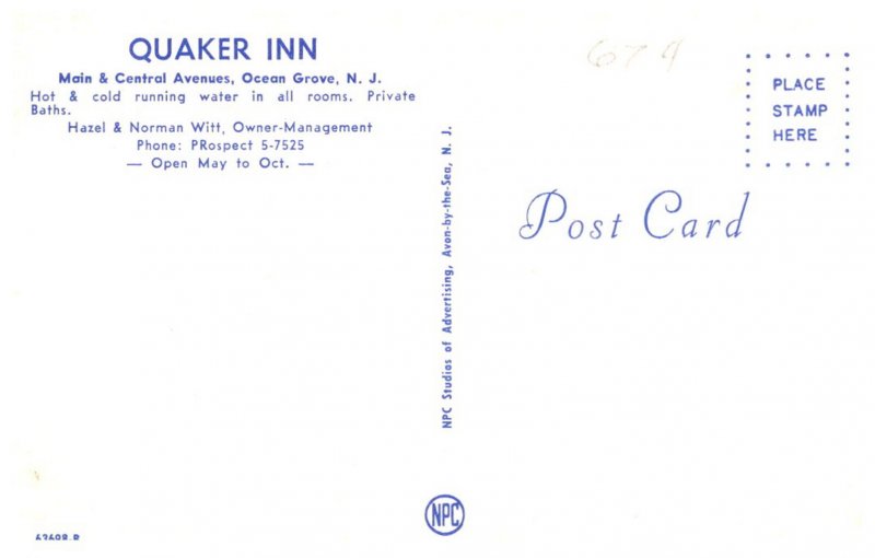 New Jersey  Ocean Grove  Quaker Inn