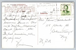 SS Independence American Export Lines Postcard Casablanca Morocco 1962