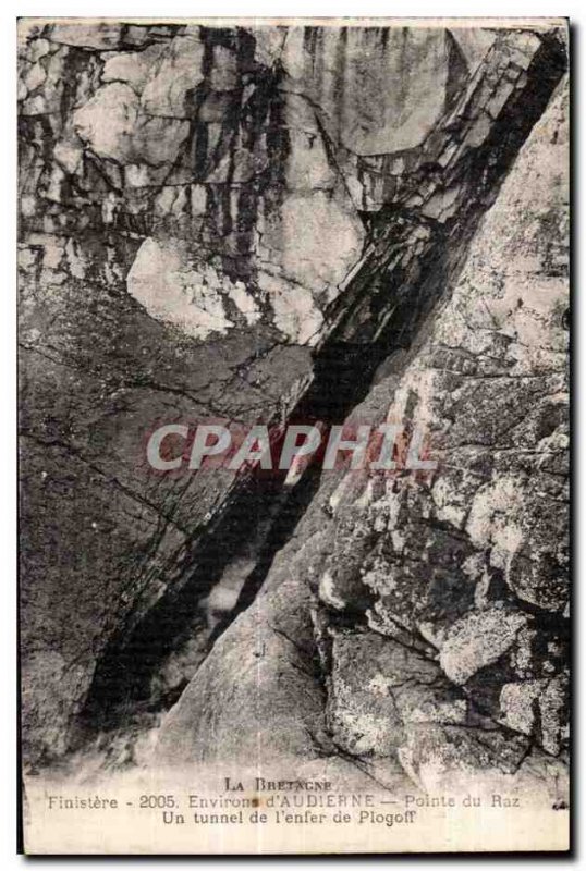 Old Postcard The Bretngne Environa Finistere Audierne Pointe du Raz A tunnel ...