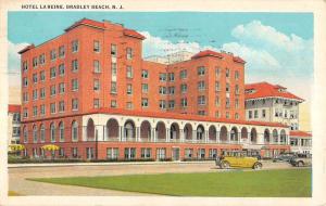 Bradley Beach New Jersey Hotel La Reine Street View Antique Postcard K90031