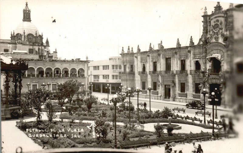 Vintage Postcard 1910's Detalle De La Plaza Guadalajara Jalisco Mexico MX 