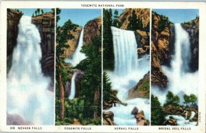 Yosemite National Park Multi Views California Postcard posted 1936