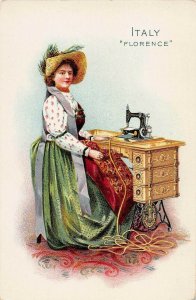 Florence, Italy, Singer Sewing Machine Co., 19th Century Trade Card 