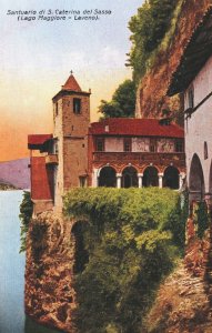 Italy Santuario di Santa Caterina del Sasso Lago Maggiore Vintage Postcard 04.20