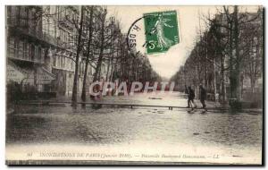 Paris - 9 - The flood of the Seine January 1910 - Gateway Boulevard Haussman ...