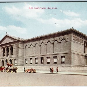 c1910s Chicago, IL Art Institute Roadside Touring Cars Canal Station Cancel A326