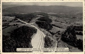 Bedford Pennsylvania PA Air View Howard Johnson Restaurant Vintage Postcard