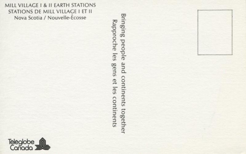 Mill Village 1 & 2 Earth Stations NS Nova Scotia Teleglobe Canada Postcard D15