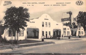 Denison Texas Den-Tex Hotel Court Vintage Postcard AA7233