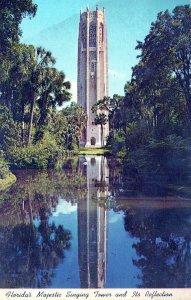 VINTAGE STANDARD SIZE POSTCARD THE SINGING TOWER AT LAKE WALES FLORIDA