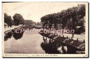 Postcard Old Montceau Les Mines Quays And Canal