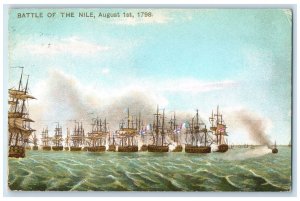 Battle Of The Nile August 1st 1798 Boats Scene Posted Antique Postcard