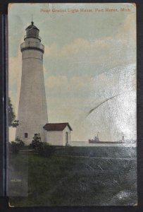 Port Huron, MI - Point Gratiot Light House - 1909 Flag Cancel