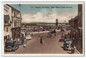 c1930's Main Street Lower and Sea Bangor Co. Down Northern Ireland Postcard