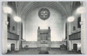 River Forest IL~Interior Grace Evangelical Lutheran Church B&W~Vintage Postcard