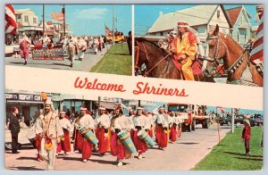 1950-60's REHOBOTH BEACH SHRINERS CONVENTION PARADE DELAWARE VINTAGE POSTCARD