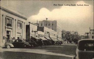 Sanford Maine ME Main St. Cars 1940s Postcard