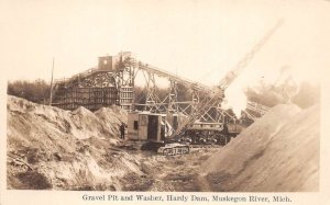 Muskegon River Michigan Hardy Dam Gravel Pit Real Photo Postcard AA71968