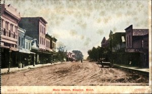 Kinsley Kansas KS Main Streeet c1910 Vintage Postcard