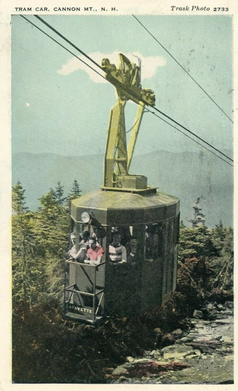 Postcard Early View of Tram Car at Cannon Mountain , NH.      S3