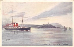 RMS Umbria Etruria Cunard Line Ship 1907 Missing Stamp 