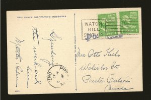 USA Postmark 1946 Watch Hill Station Ocean House Watch Hill RI Linen Postcard