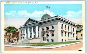 CATSKILL, New York  NY  ~ GREENE COUNTY COURT HOUSE  ca 1920s Postcard