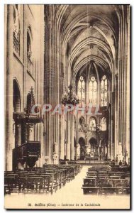 Old Postcard Senlis (Oise) Interior of the Cathedral