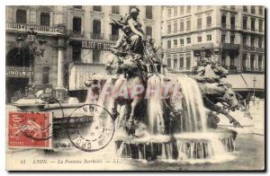 Postcard Old Lyon Fontaine Bartholdi