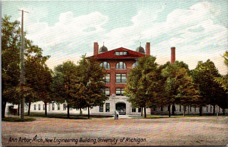 Postcard Engineering Building at University of Michigan in Ann Arbor, Michigan