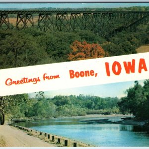 c1970s Boone IA Greeting Railroad Bridge Ledges State Park Des Moines River A225