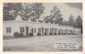 College Park Georgia College Park Auto Court Vintage Postcard AA15051
