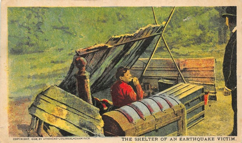 San Francisco California 1906 Disaster Postcard Shelter Of An Earthquake Victim