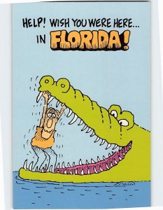 Postcard Help! Wish You Were Here... in Florida! with Comic Art Print, Florida