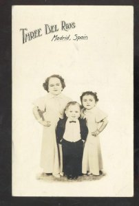 RPPC MADRID SPAIN THREE BEL RIOS CIRSUS CARNIVAL ADVERTISING REAL PHOTO POSTCARD