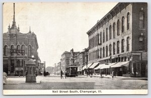 Champaign IL~Neil St ~Millinery~Nelson Drug Store On Corner~c1910 CU Williams PC