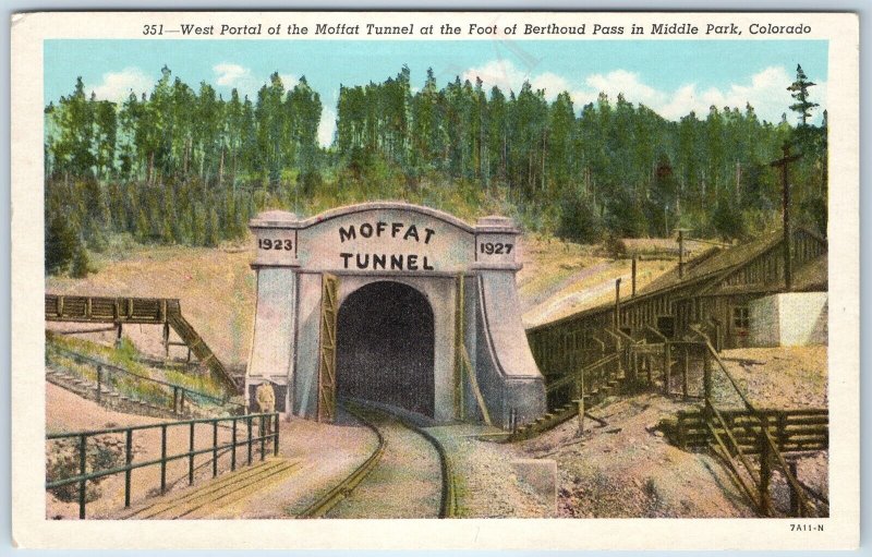 1937 Middle Park CO Entrance Moffat Tunnel Berthoud Pass Continental Divide A205