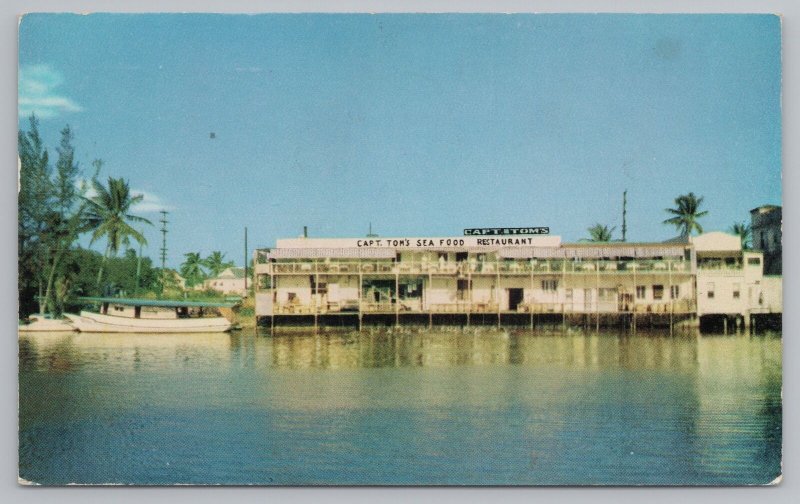 Restaurant~Capt Toms Sea Food Restaurant Miami Florida~Vintage Postcard 