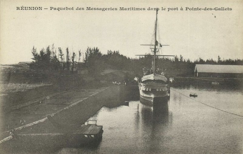 reunion island POINTE-DES-GALLETS Ocean Liner Steamer Messageries Maritimes 1899